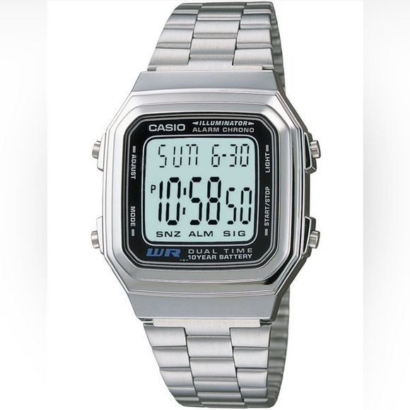 Casio Unisex Digital Stainless Steel Watch - Picture 1 of 2